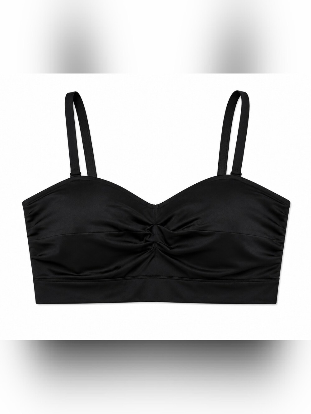 Joe Fresh Black Ruched Swim Top with Adjustable Straps 2XL